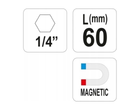 Держатель бит магнитный (60 мм; 1/4) YATO YT-0466