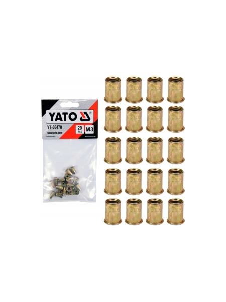 Резьбовая заклепка YATO сталь, М3, 20 шт. YT-36470