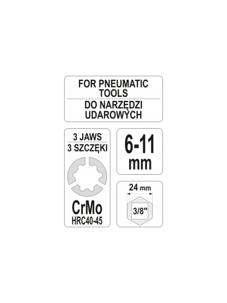 Универсальный шпильковерт с цанговым зажимом YATO 6-11 мм YT-06255