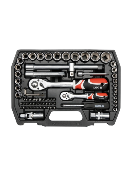 Набор инструментов YATO 1/4'' и 1/2'', 72пр YT-38782